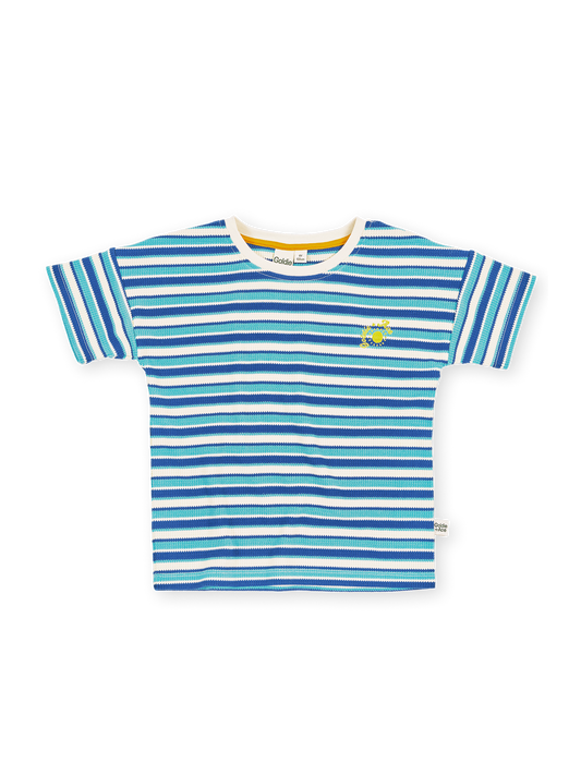 Goldie + Ace - Waffle Stripe T-Shirt Blue
