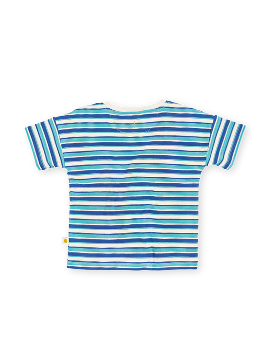 Goldie + Ace - Waffle Stripe T-Shirt Blue