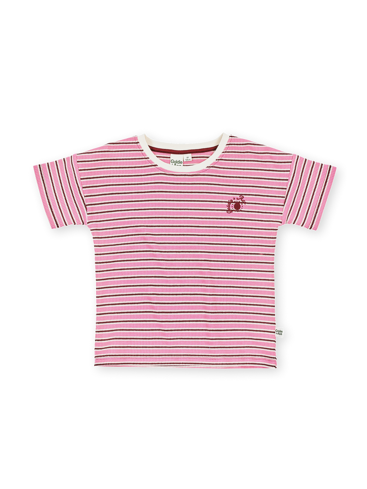 Goldie + Ace - Waffle Stripe T-Shirt Pink