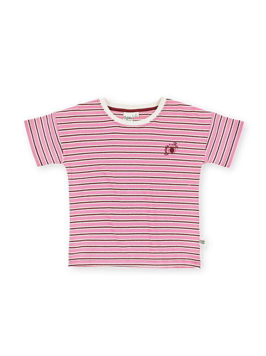 Goldie + Ace - Waffle Stripe T-Shirt Pink