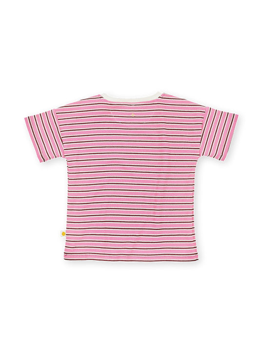 Goldie + Ace - Waffle Stripe T-Shirt Pink