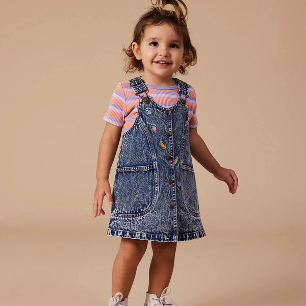 Goldie + Ace - Penelope Fruity Denim Pinafore Dress