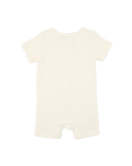 Bebe -Milk Organic Pointelle SS Zipsuit