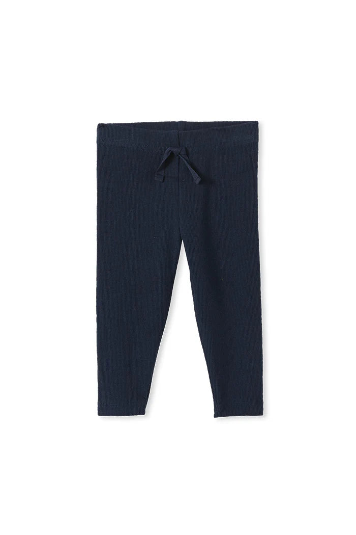 Milky Clothing - Navy Rib Baby Leggings