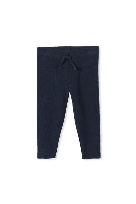 Milky Clothing - Navy Rib Baby Leggings