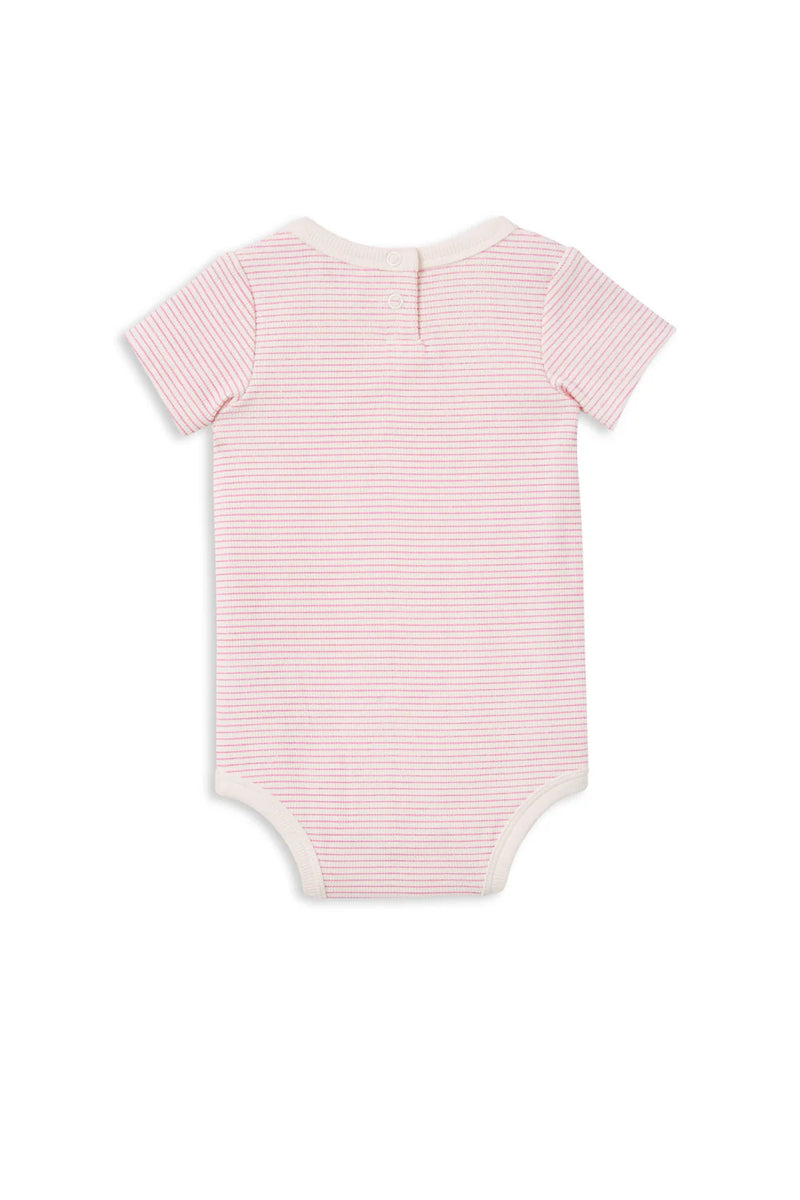 Milky Clothing - Pink Stripe Ribbed Bubbysuit