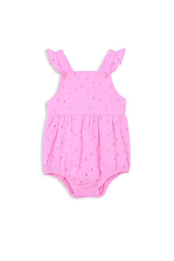 Milky Clothing - Pink Broderie Playsuit