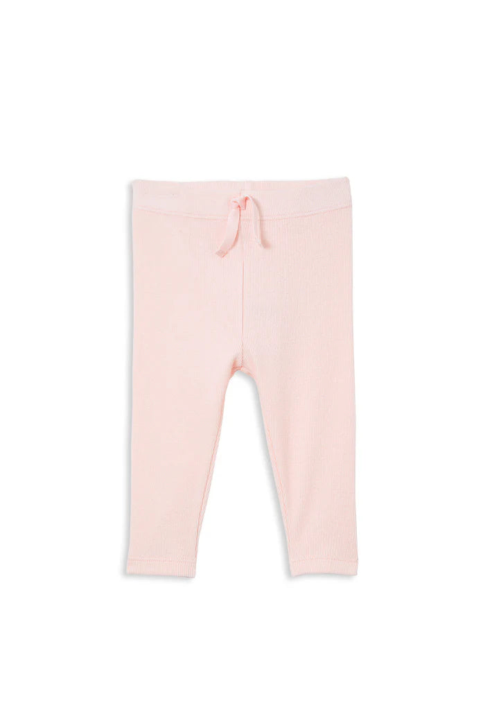 Milky Clothing - Powder Pink Rib Baby Leggings