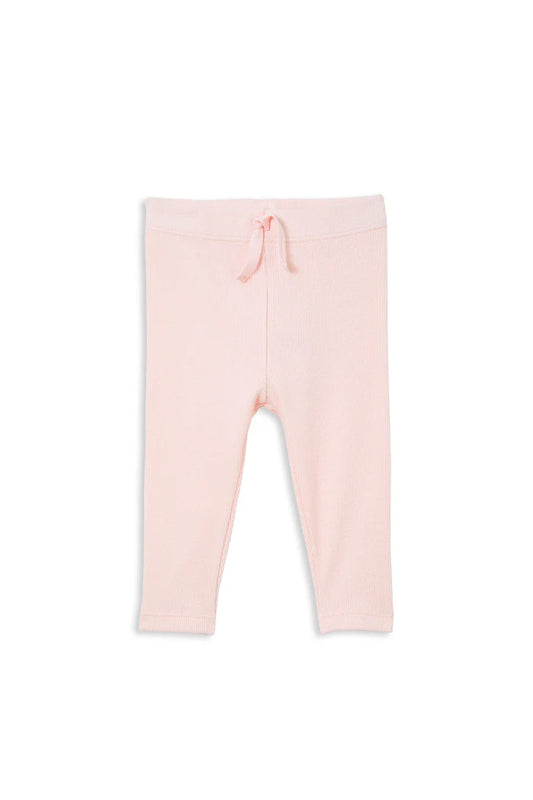 Milky Clothing - Powder Pink Rib Baby Leggings