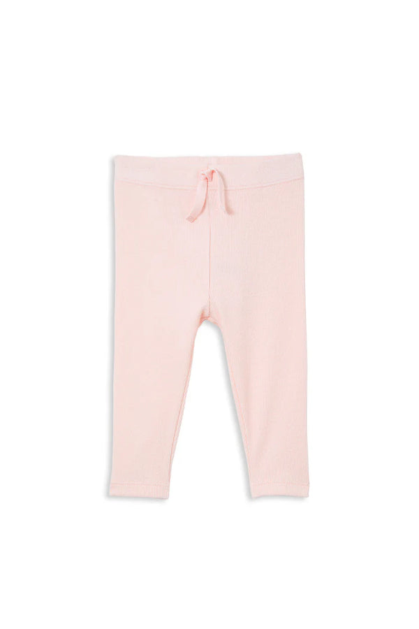 Milky Clothing - Powder Pink Rib Baby Leggings