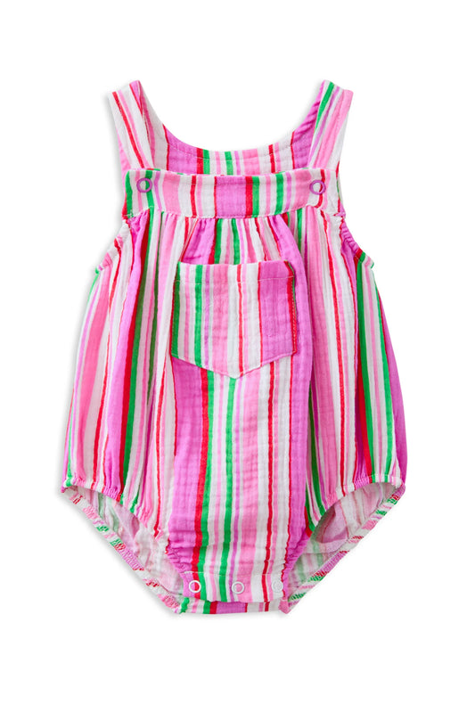 Milky Clothing - Crinkle Stripe Playsuit