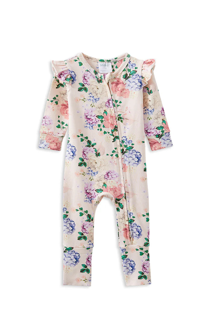 Milky Clothing - Hydrangea Zip Romper
