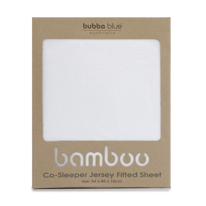 Bubba Blue- White Bamboo Co Sleeper Fitted Sheet