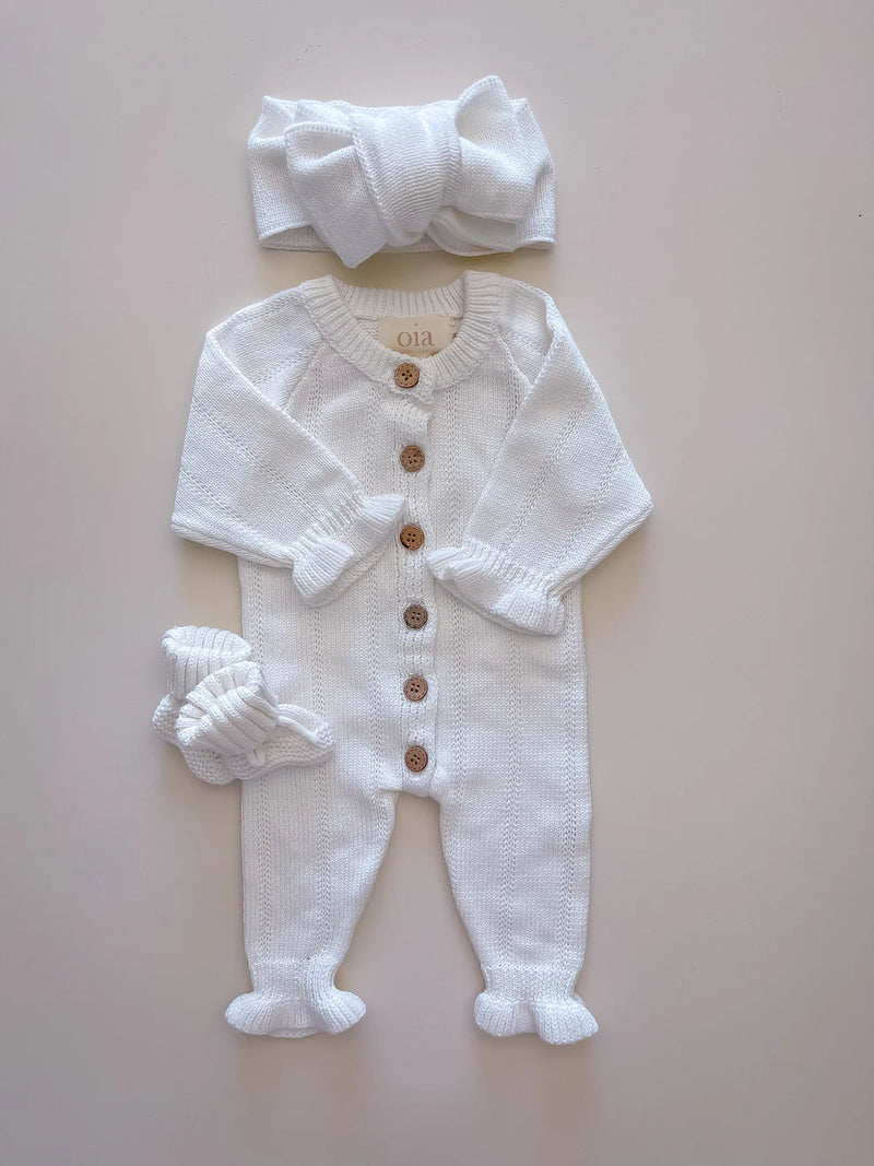 Oia The Label- Feggari Ruffle Onesie- Warm White