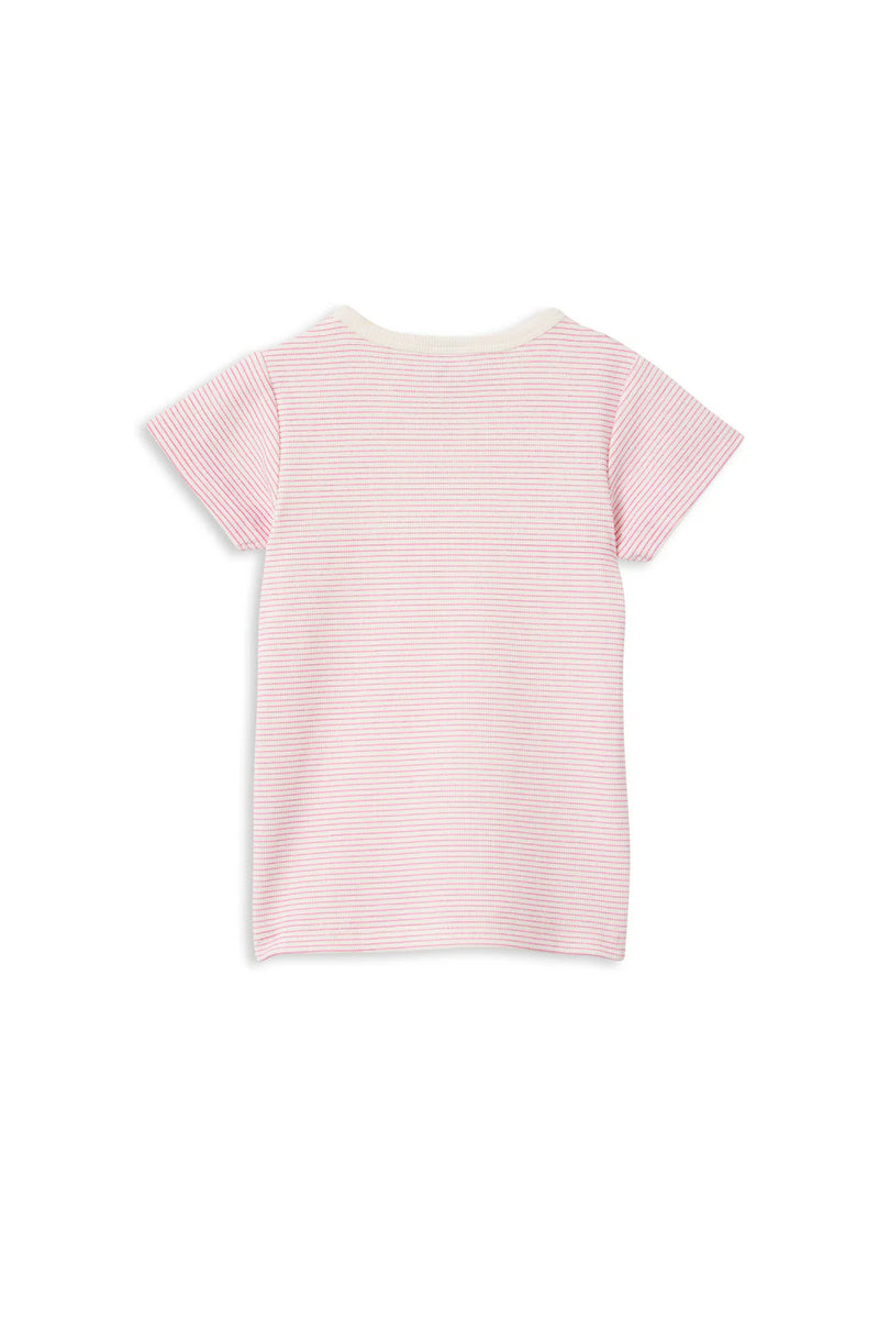 Milky Clothing - Pink Stripe Rib Tee