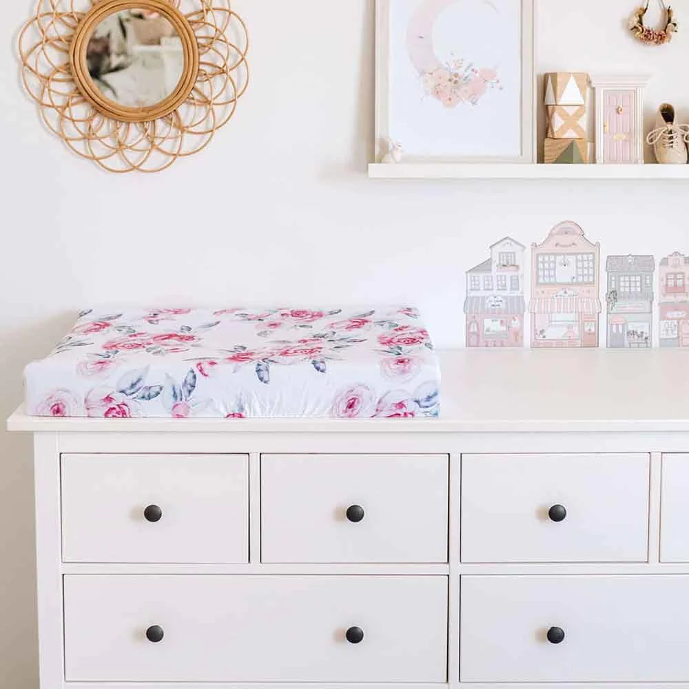 Snuggle Hunny Kids- Lilac Skies Fitted Bassinet Sheet & Change Pad Cover