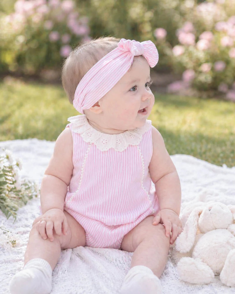 Bebe - Willa Stripe Lace Collar Bodysuit
