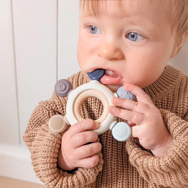 Playground- Steel Blue Multi-Surface Teething Wheel