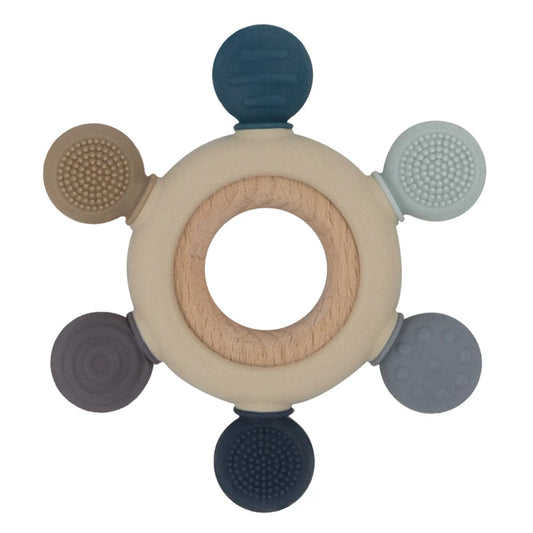 Playground- Steel Blue Multi-Surface Teething Wheel