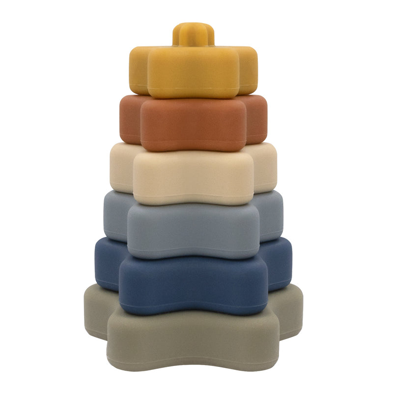 Playground- Blue Silicone Star Stacking Tower