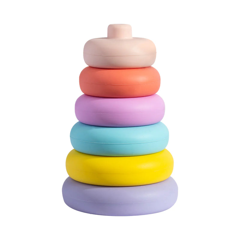 Playground- Silicone Rainbow Stacking Tower- Sorbet