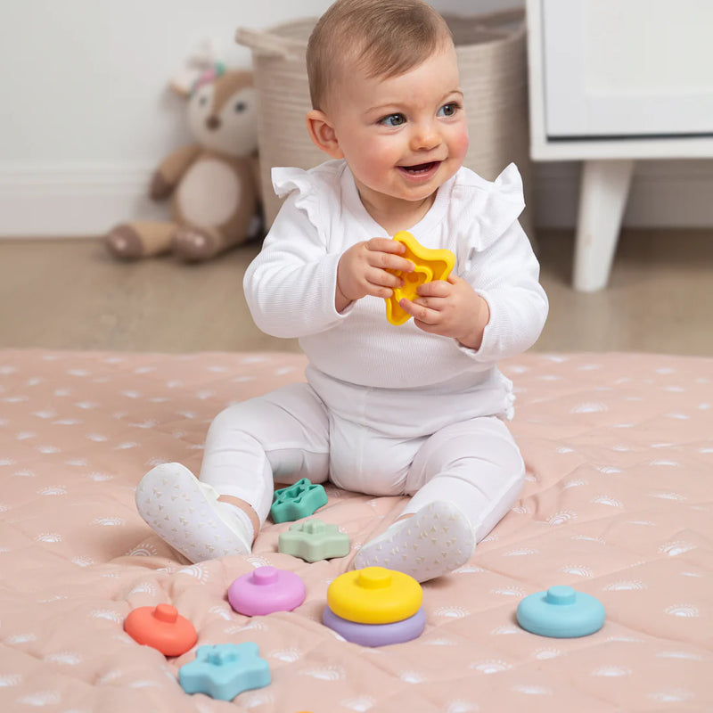 Playground- Silicone Rainbow Stacking Tower- Sorbet