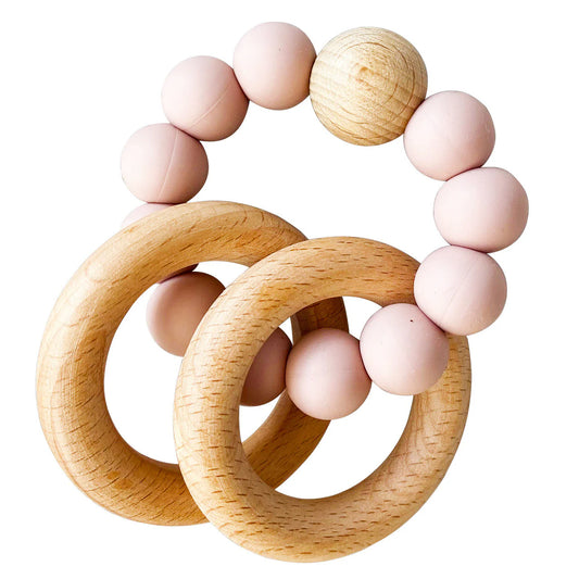 Alimrose- Pink Beachwood Teething Ring