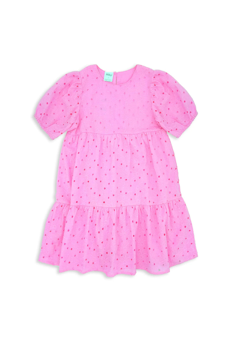 Milky Clothing - Pink Broderie Dress