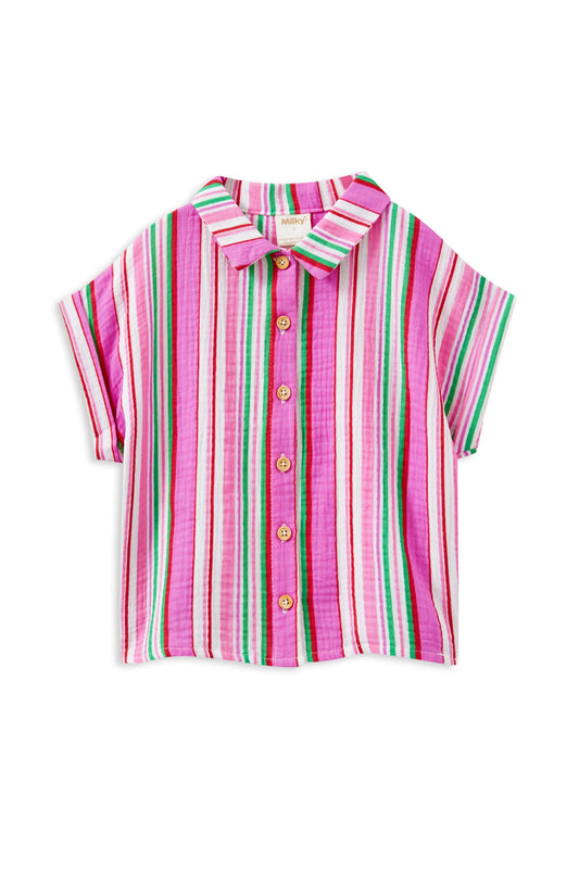 Milky Clothing - Crinkle Stripe Shirt