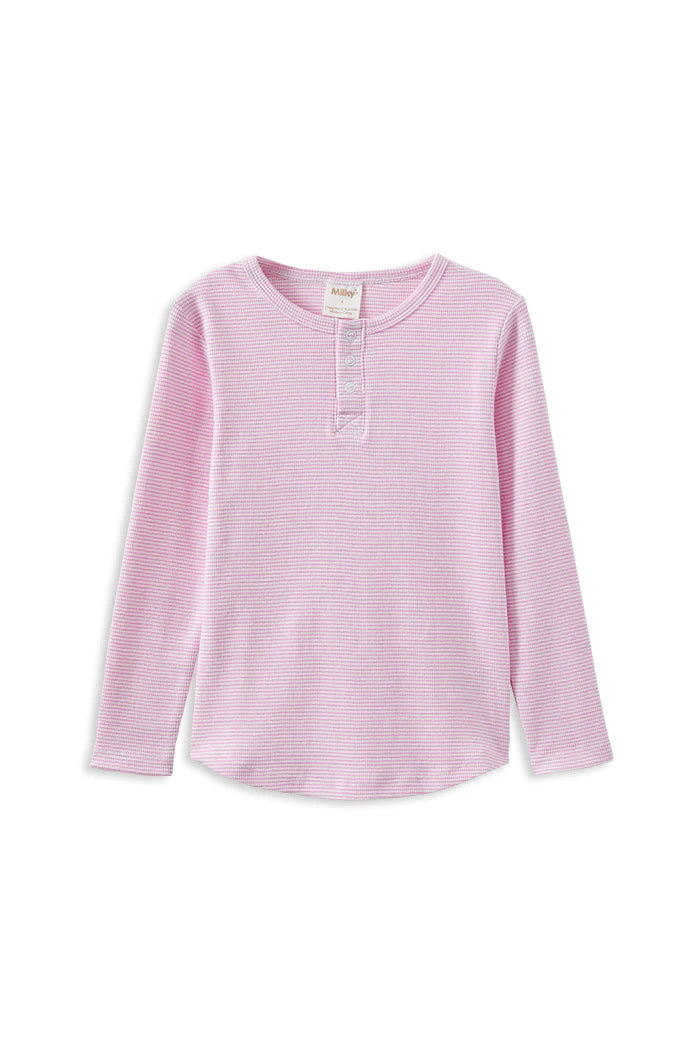 Milky Clothing - Pink Stripe Henley