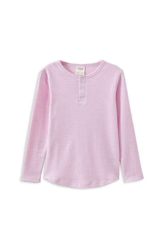 Milky Clothing - Pink Stripe Henley