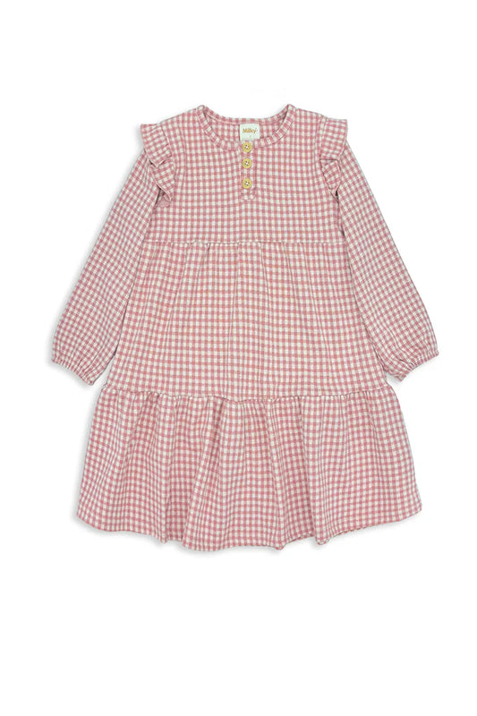 Milky Clothing - Rose Check Frill Dress