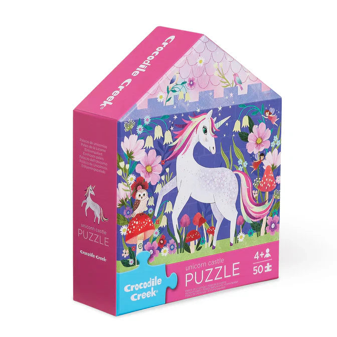 Crocodile Creek- Unicorn Castle-50 Piece Flat House Puzzle