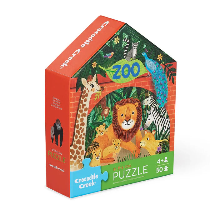 Crocodile Creek- Zoo-50 Piece Flat House Puzzle