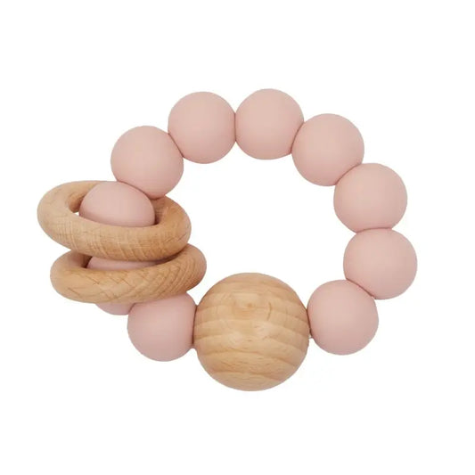 My Little Giggles- Dusty Rose Silicone Ring Teether