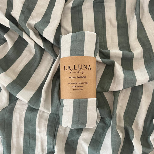 La Luna Kids-Olive Haze Muslin Swaddle