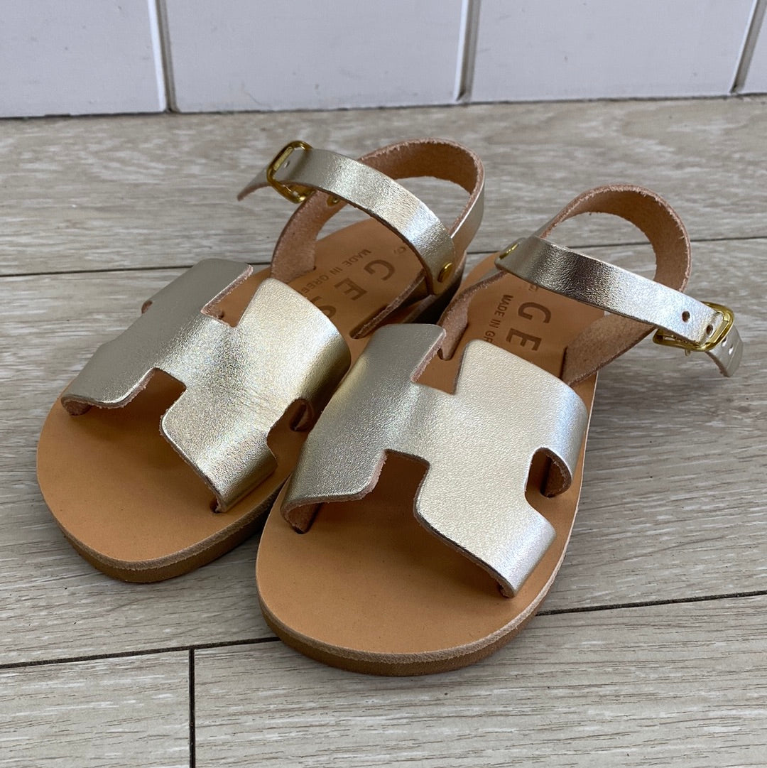 Handmade Greek Athena Kids Sandals- Gold