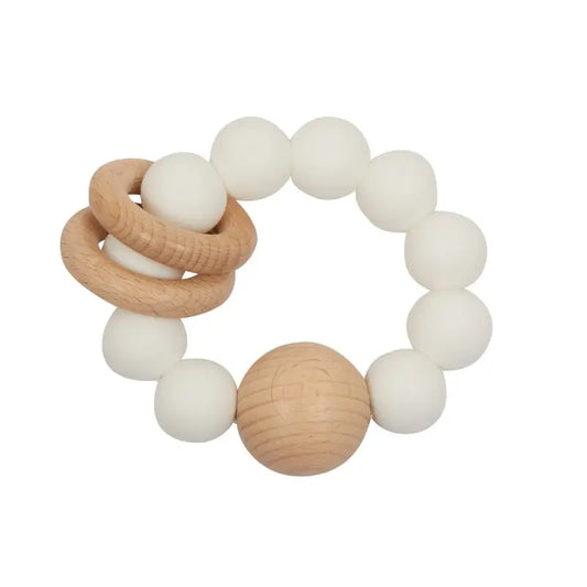 My Little Giggles- White Silicone Ring Teether