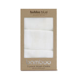 Bubba Blue- White Bamboo Face Washer