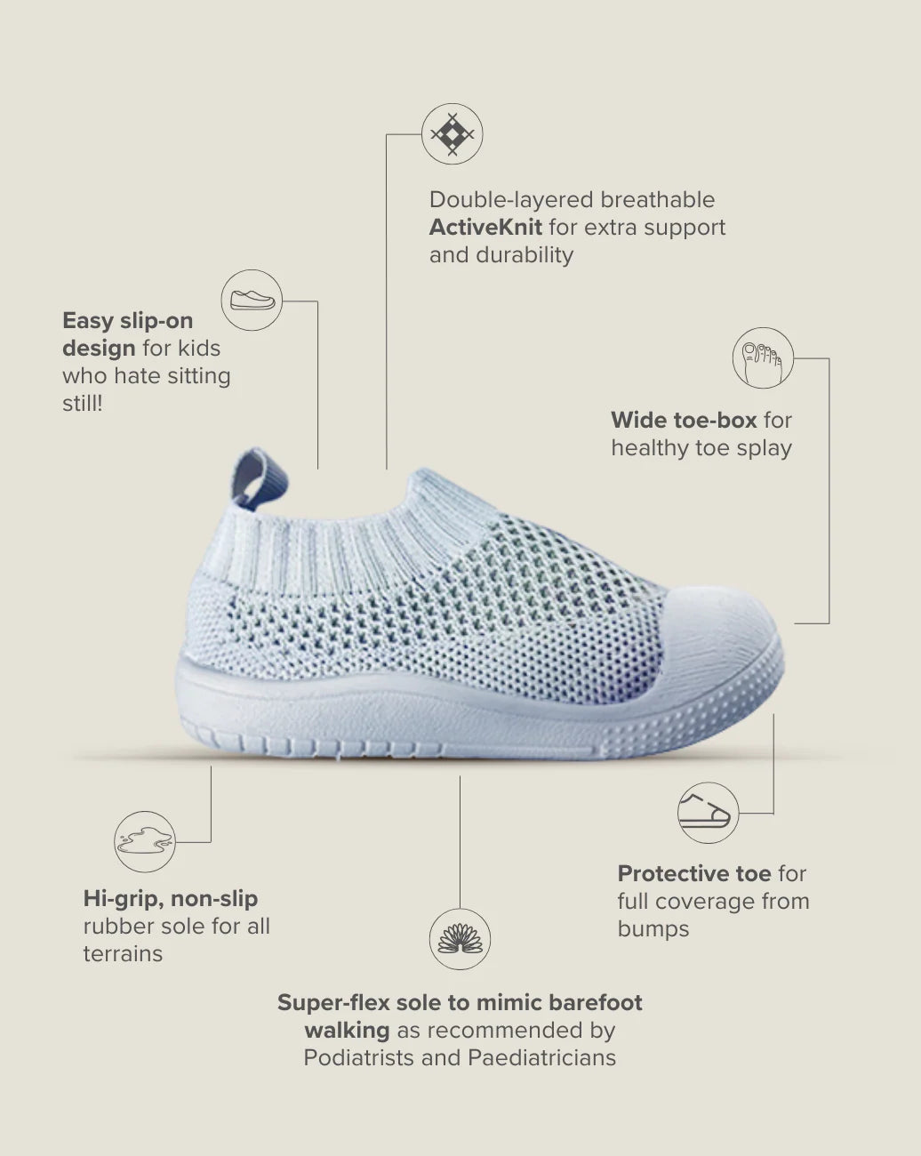 Little Sohls- Slip-on Toddler Shoe – Cloud Blue