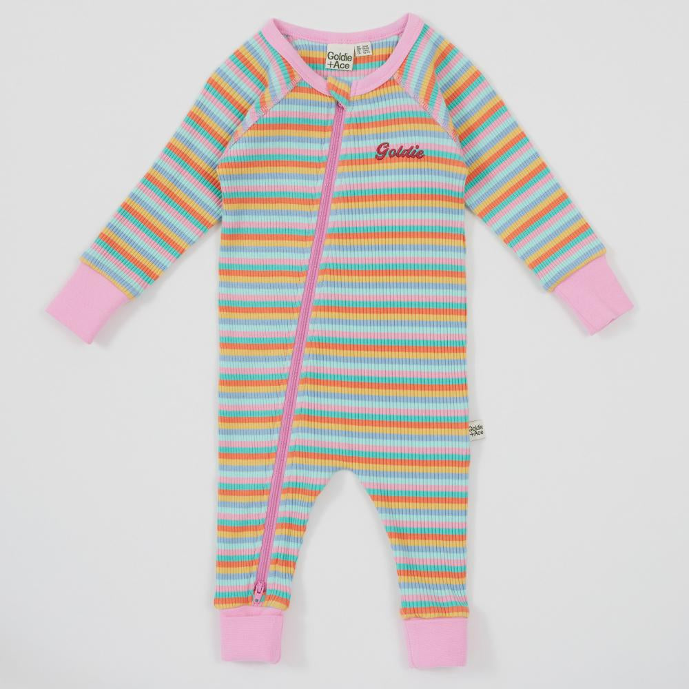 Goldie + Ace - Candy Stripe Zipsuit