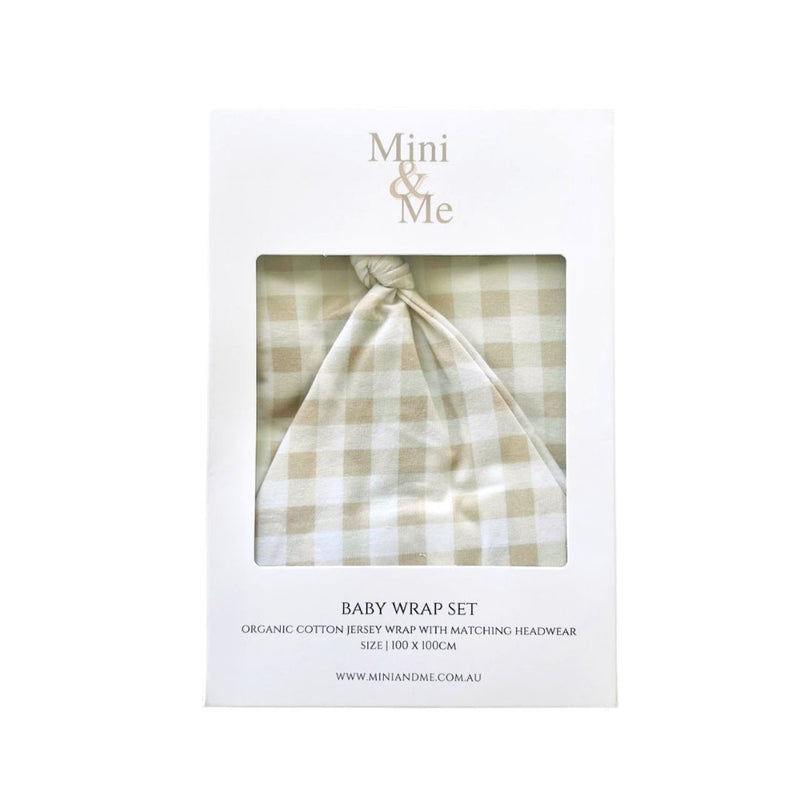 Mini & Me - Nude Gingham Jersey Wrap Set