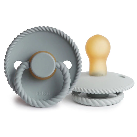 Frigg - Silver Gray/French Gray Rope Pacifier 2 Pack Latex