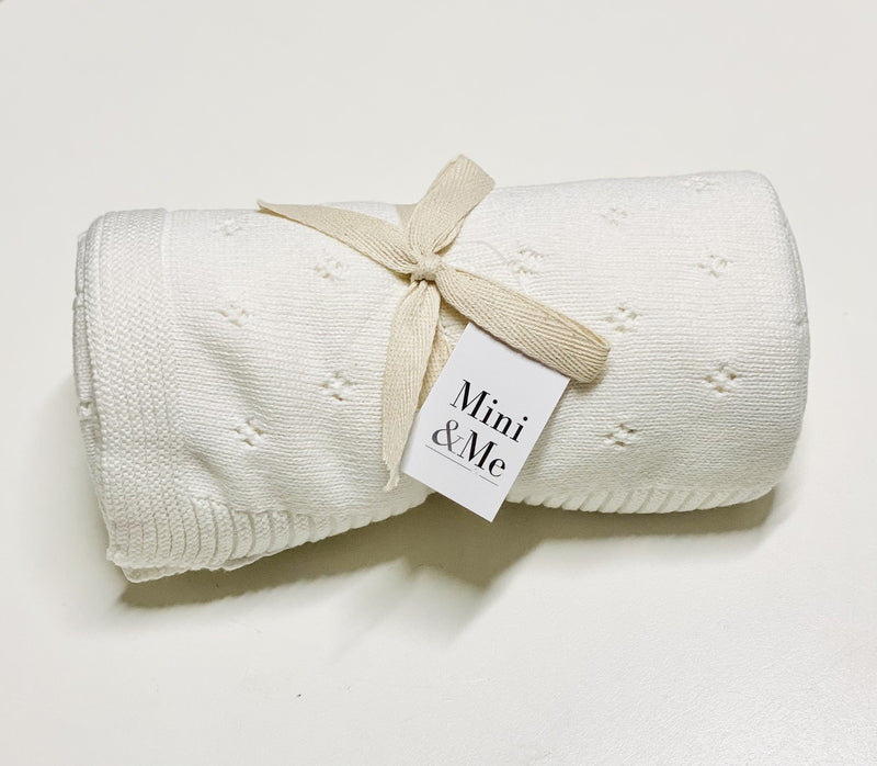 Mini & Me - Heirloom Baby Blanket- Ivory