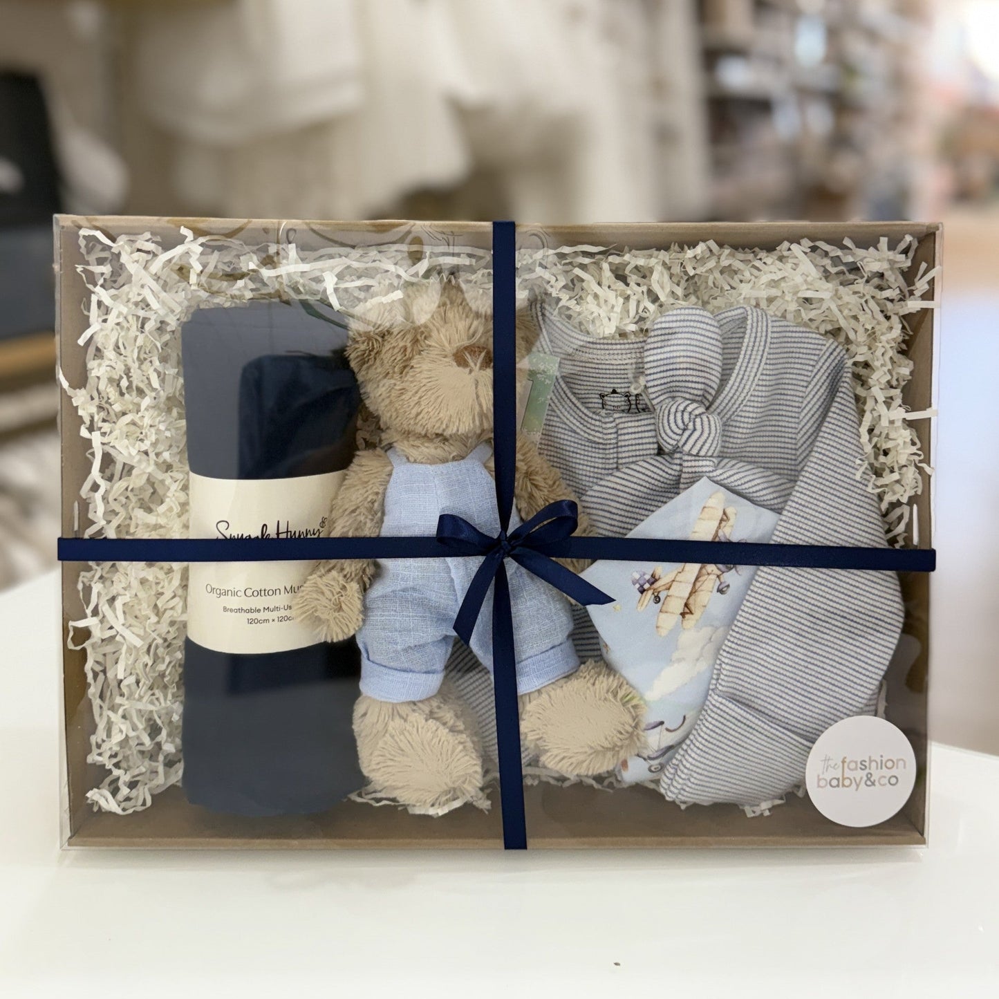 Navy Bear Baby Gift Box-Large