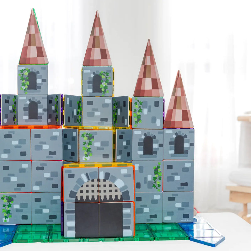 Learn and Grow Toys - Magnetic Tile Topper - Castle Pack