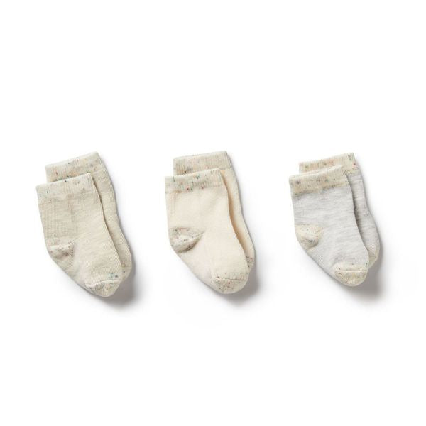 Wilson and Frenchy-Socks in a Box-Oatmeal, Grey & Cloud