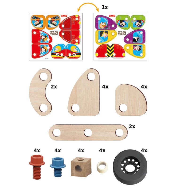 Quercetti- Play Bio Wood Vehicle