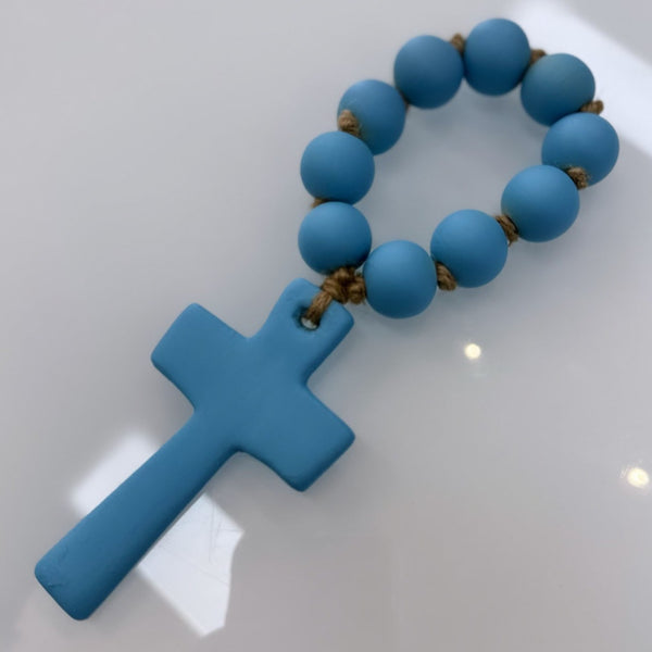 Handmade  Cross- Dusty Blue