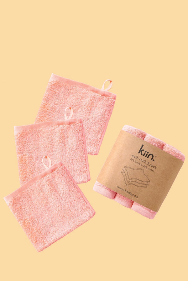 Kiin Baby - 3 Pack Wash Cloth- Peony